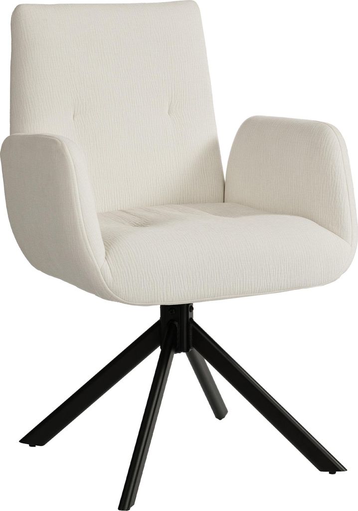 Polstersessel, Akzentsessel, modernes Design, drehbar, bis 120 kg, Cremeweiß