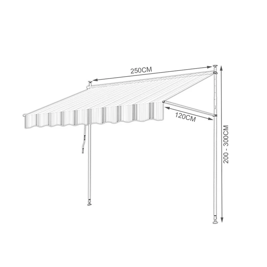Tenda da Sole Jopassy 2.5m Gialla e Blu: Protezione UV e Impermeabile - 2
