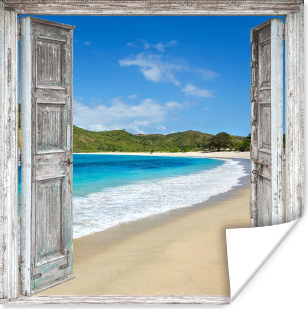 MuchoWow Poster Meer - Tropen - Blick - Strand 75x75 cm - Wand Dekoration