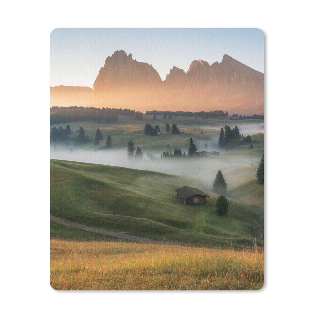 MuchoWow Mauspad Mousepad Berg - Nebel - Landschaft 30x40 cm - Mousepads - Maus Mat - Pad - Mausunterlage - Mausmatten