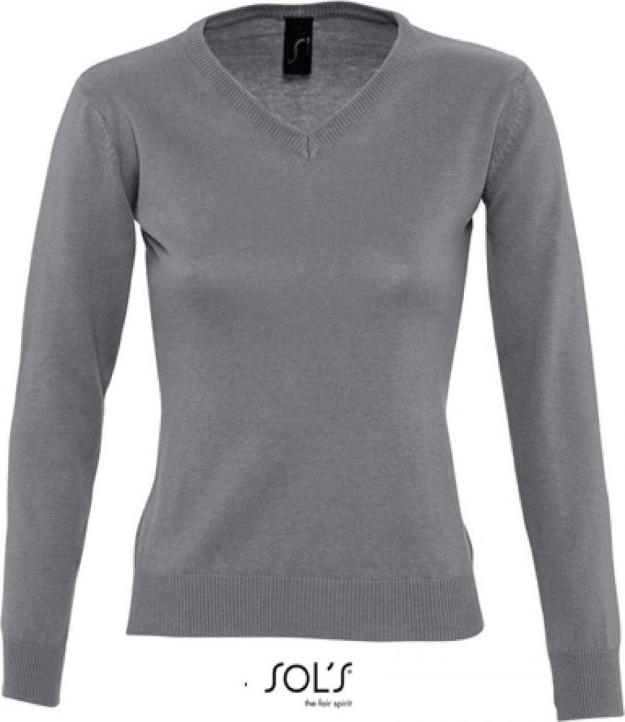 SOLs 90010 | Womens V Neck Sweater Galaxy - Farbe: Medium Grey (Solid) - Größe: L