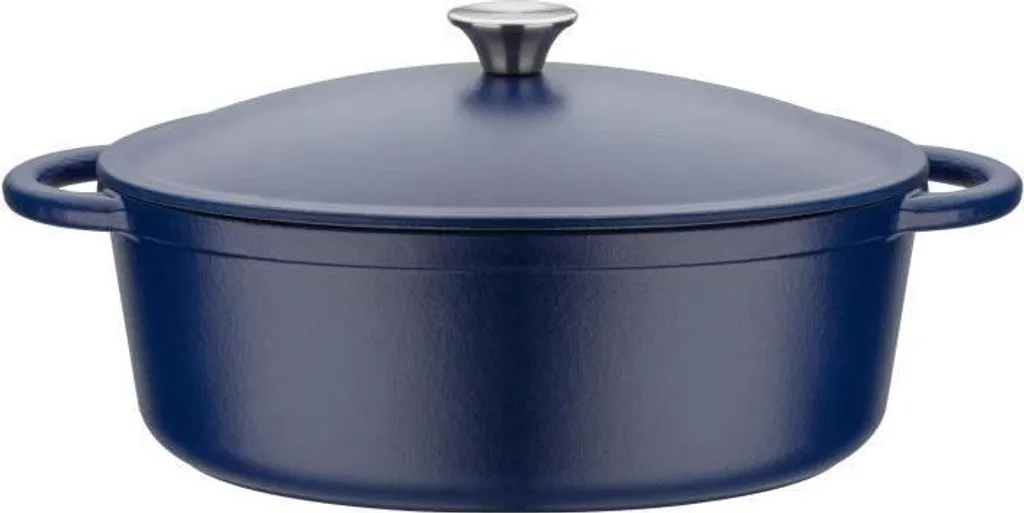 Cocotte ovale GSW BLUE MAGIC, 33 x 25 cm, 6,5 l, ghisa massiccia, induzione, blu