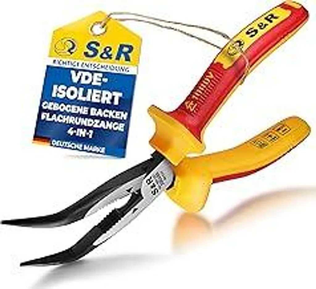 S&R Pinza Curva 200mm VDE 1000V - Qualità Professionale HRC 66