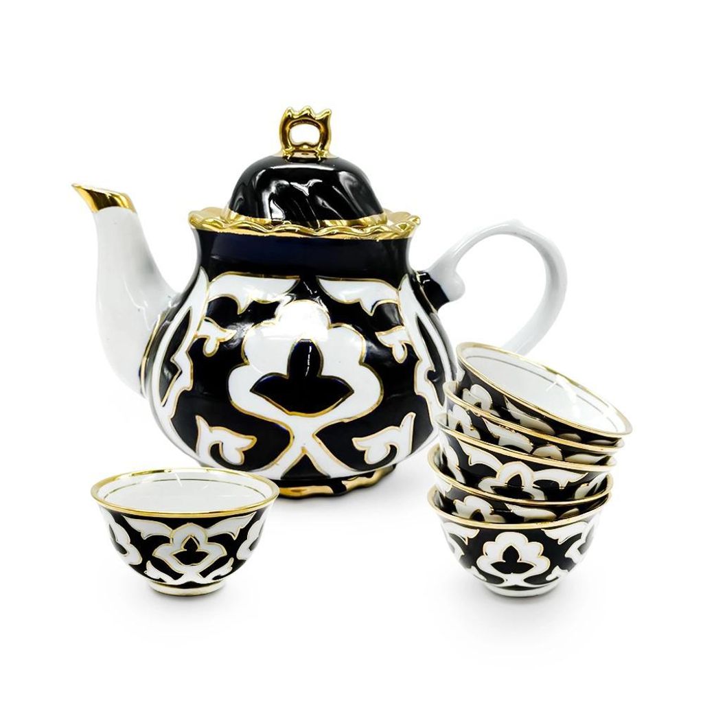 Teeservice Pakhta Gul, mit Goldrand, Porzellan, 7-tlg. Produktbild 