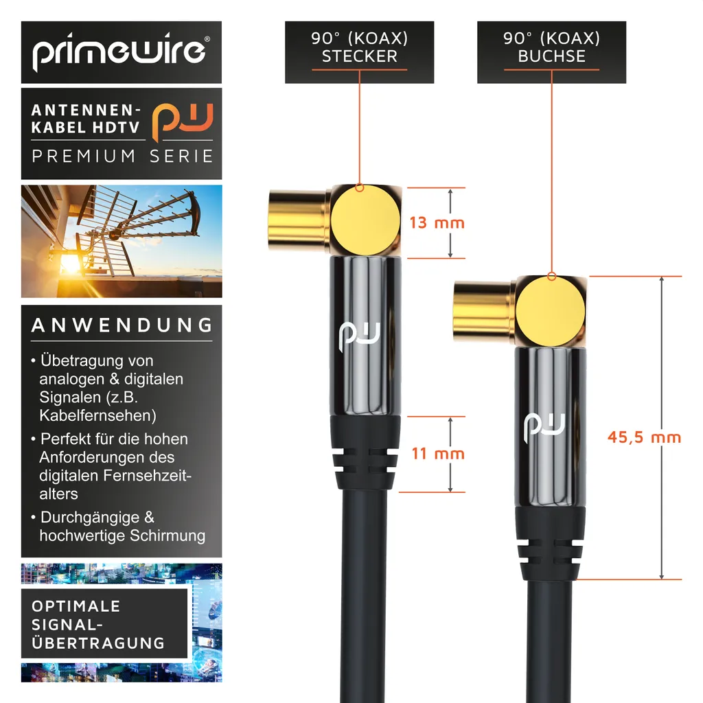 Cavo Coassiale Primewire 1m 75 Ohm 120dB: Standard Professionale - 2