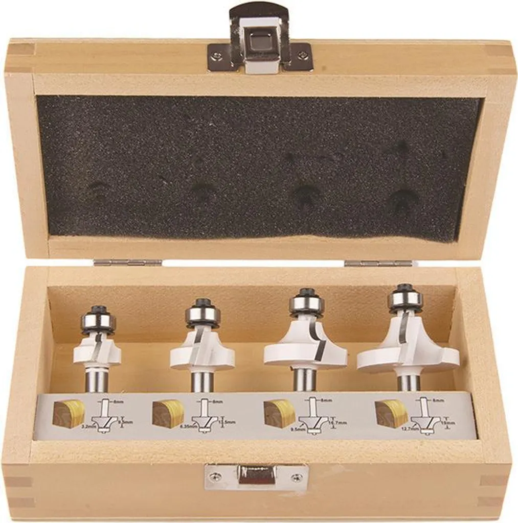 Jeu de fraises pour défonceuse Makita D-53534 queue 8mm pour menuisier