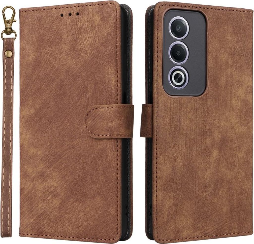 OPPO A80 Hülle - Coverup Klapphülle mit Schlüsselband - Braun