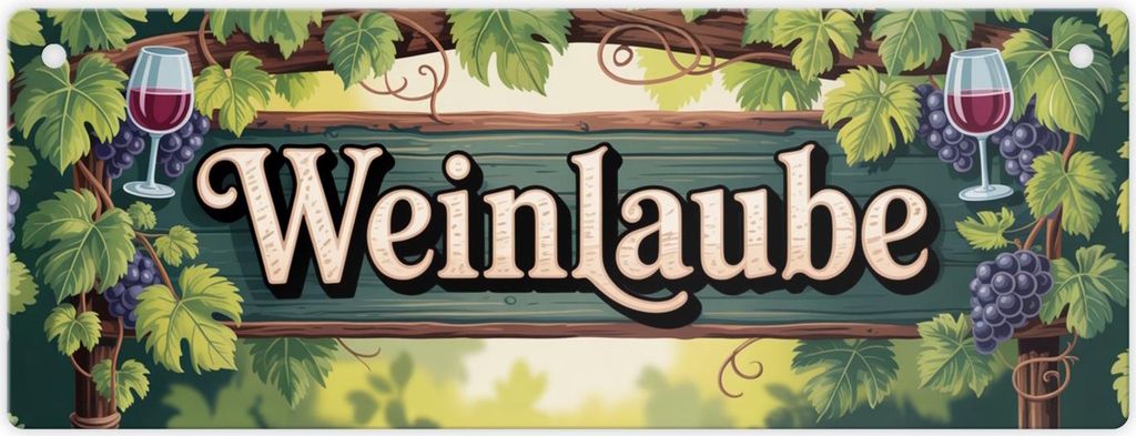 Weinlaube Metallschild L in 10,5x28cm XL Jetzt zugreifen und mit diesem