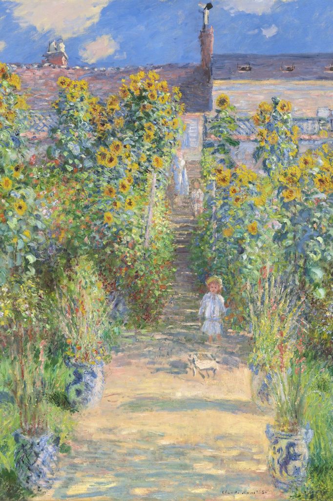Plakat 40x60cm Der Garten des Künstlers in Vétheuil, Monet Vintage