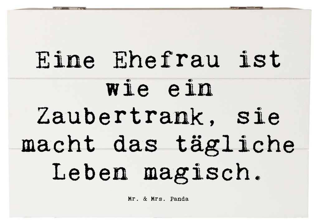 Mr. & Mrs. Panda Erinnerungsbox Spruch Magische Ehefrau 22 x 15 cm - Weiß - Geschenk, für, Geschenkbox, Aufmerksamkeit, persönliche Erinnerungen...