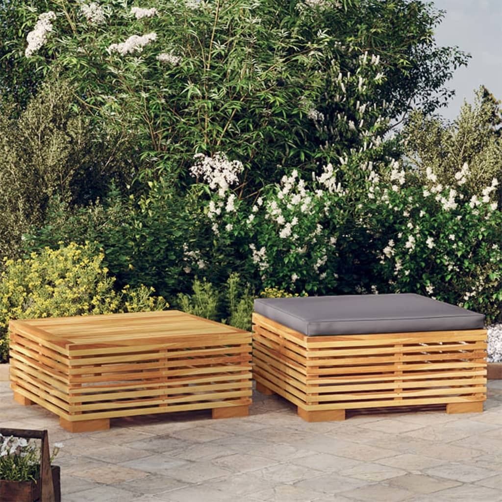 The Living Store 2-tlg. Garten-Lounge-Set Massivholz Teak