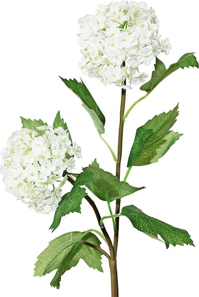 GASPER Schneeball-Zweig weiße Blüten Ø 7/9 cm 49 cm - Kunstblumen