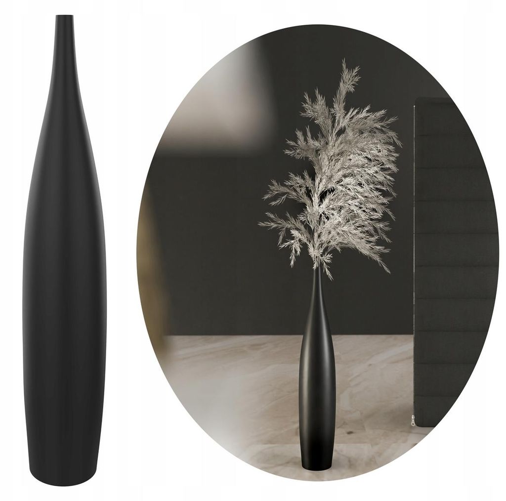 Vaso nero 70,0 cm – Vaso decorativo in Vetroceramica – Vaso Immagine del prodotto 