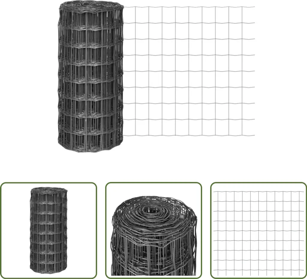 Eurofence Grigia 10m x 80cm - Recinzione Design in Acciaio per Giardino Moderno