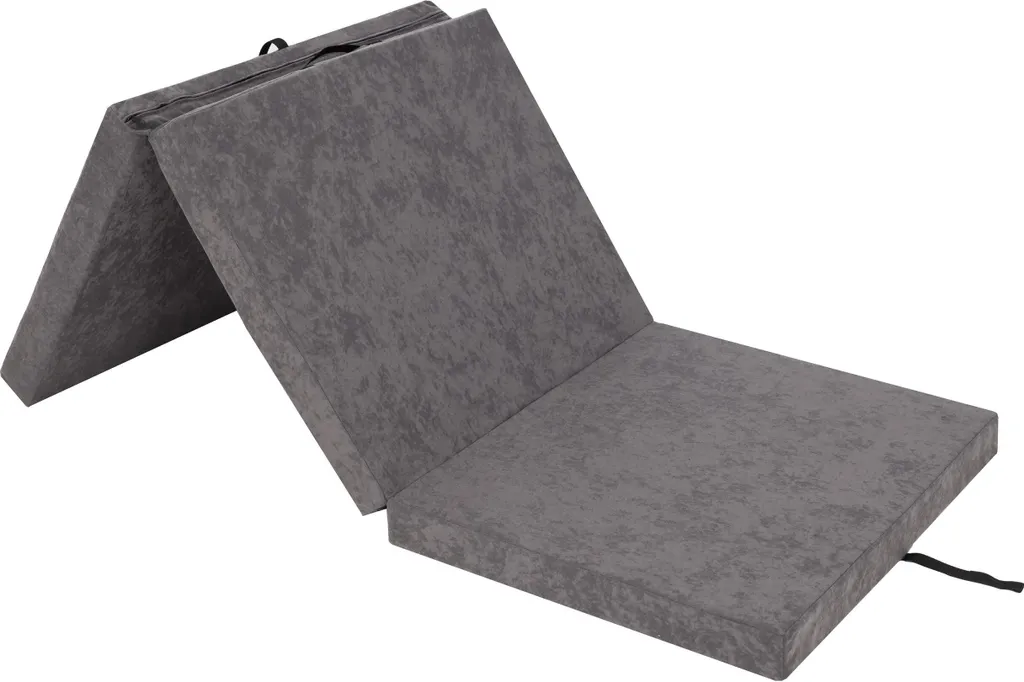 Matelas pliant BEN PillowPrim 195x80x8 cm en tissu Aloba gris anthracite