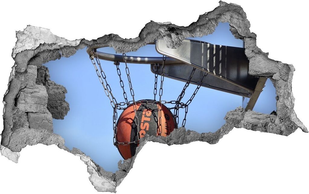 Selbstklebender Loch-3D-Aufkleber 95x73 cm Basketball