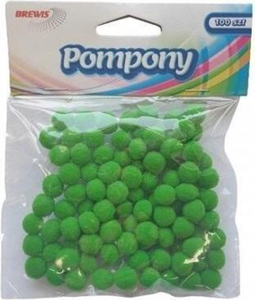 Pompoms grün 10 mm 100 Stück (Schul- und Schrein, Kreativartikel)