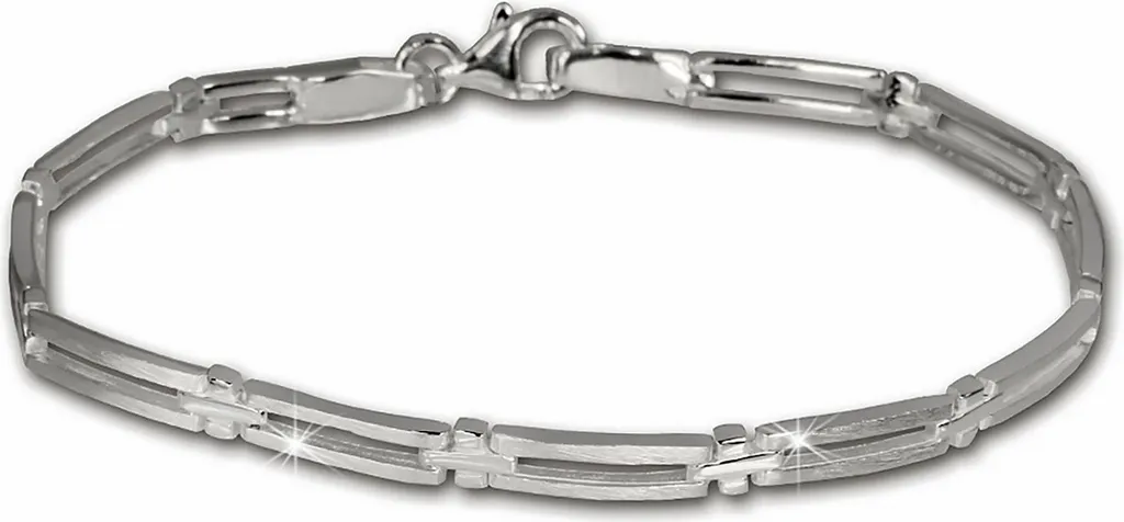 Bracelet Argent Anti-Rayures SilberDream Mat pour Femme Chic 19cm