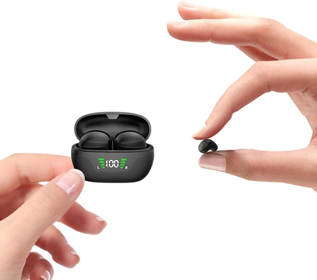 Mini In-Ear Kopfhörer Bluetooth kabellos – Unsichtbare Ohrhörer zum Schlafen für kleine Ohren, 24h Akku, Geräuschunterdrückung,Seitenschläf...
