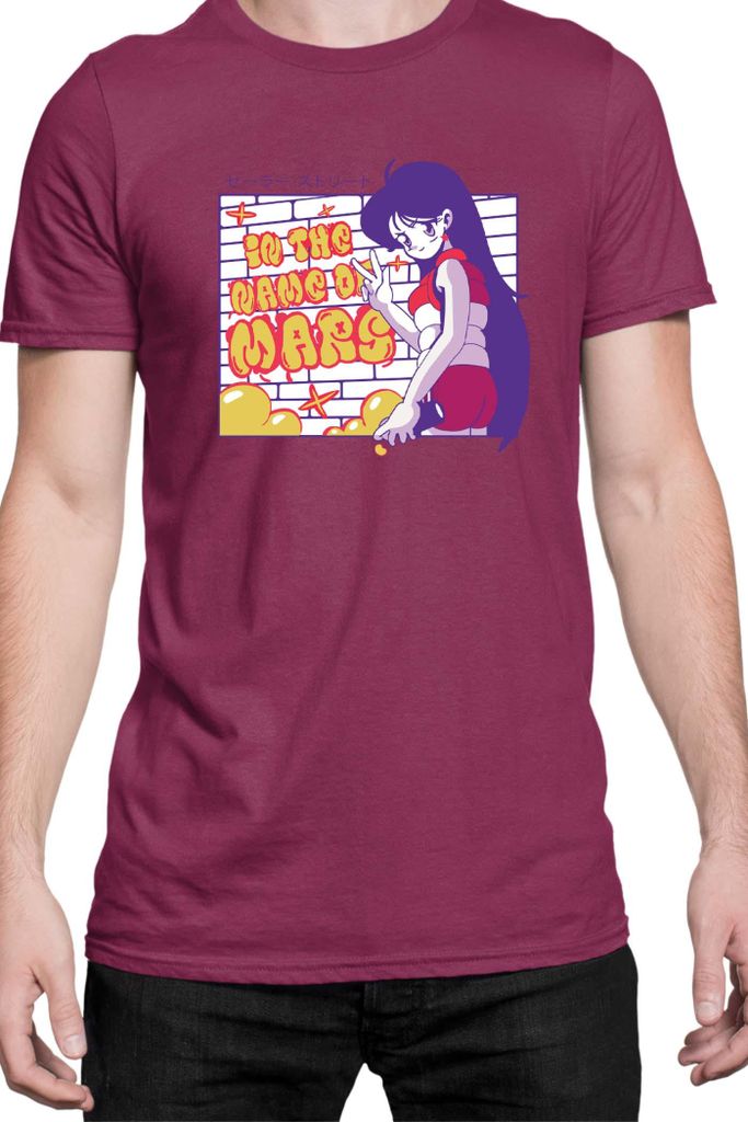 Herren T-Shirt Japan Manga Anime Comics Animation Sailor Anime Manga Moon 17, Man 3XL / Burgundy