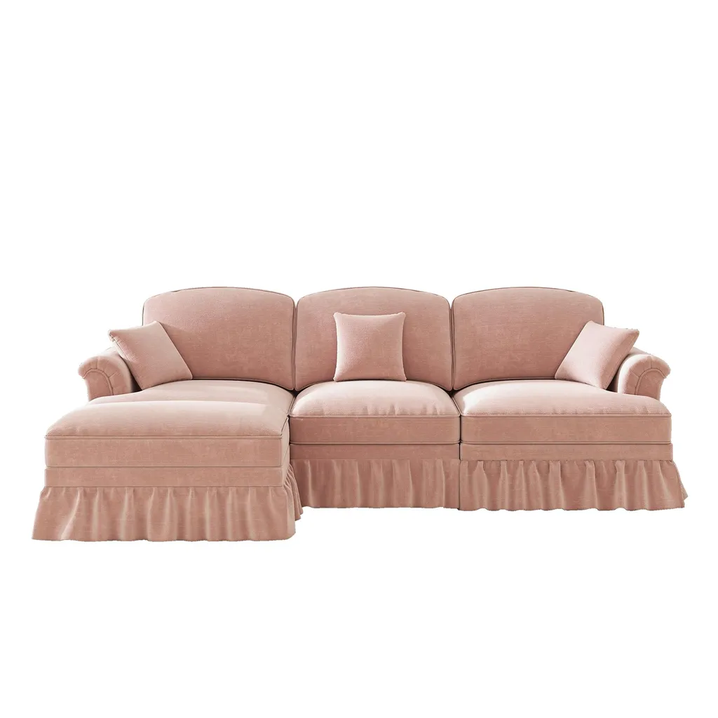 Canapé d'angle confortable en chenille pour optimiser votre coin salon - 7