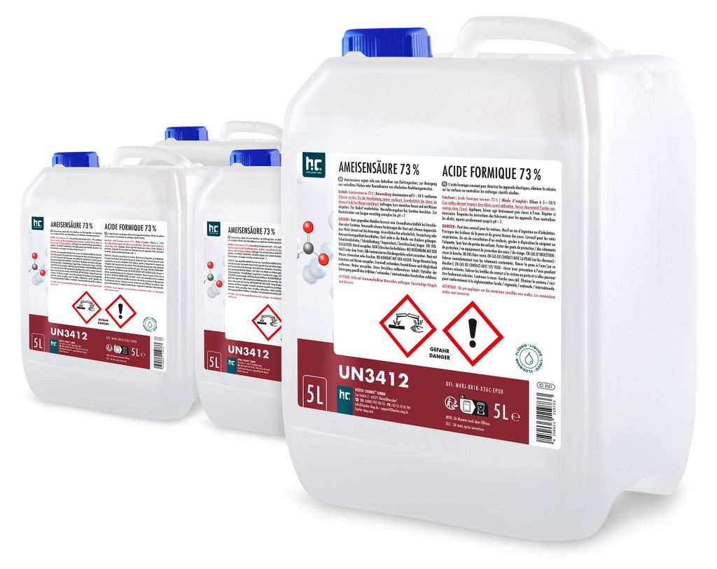 4x 5 L Ameisensäure 73% technische Qualität Produktbild 