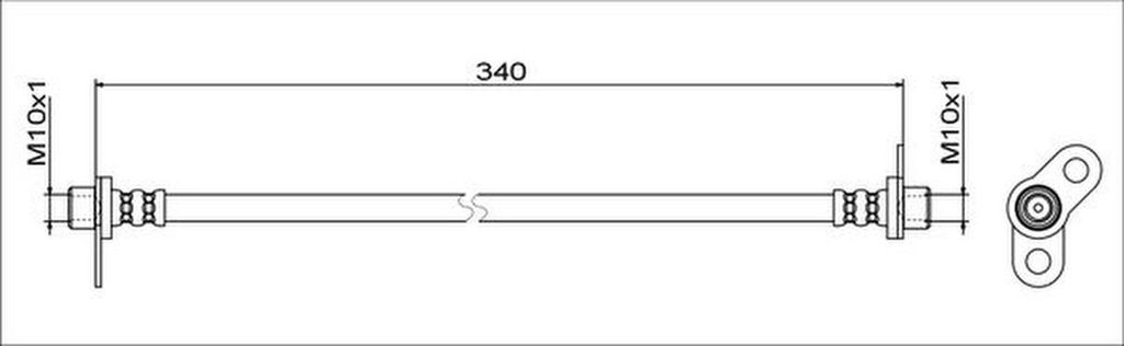 METZGER 4111744 Bremsschlauch Hinten Links passend für PEUGEOT 4008 SUV für CITROËN C4 AIRCROSS für MITSUBISHI ASX (GAW)