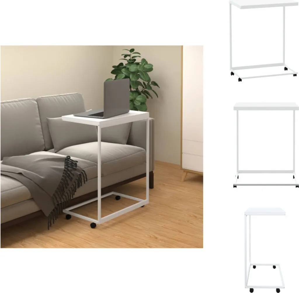 Tavolino da Divano vidaXL Bianco 55x35x70 cm | Mobile con Ruote