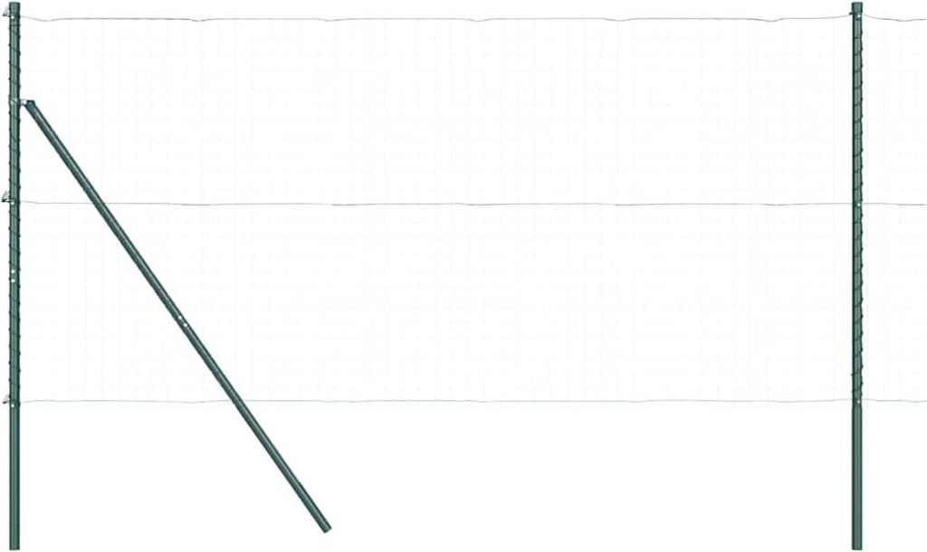 vidaXL Zaunpfosten 7 pcs Grün Stahl