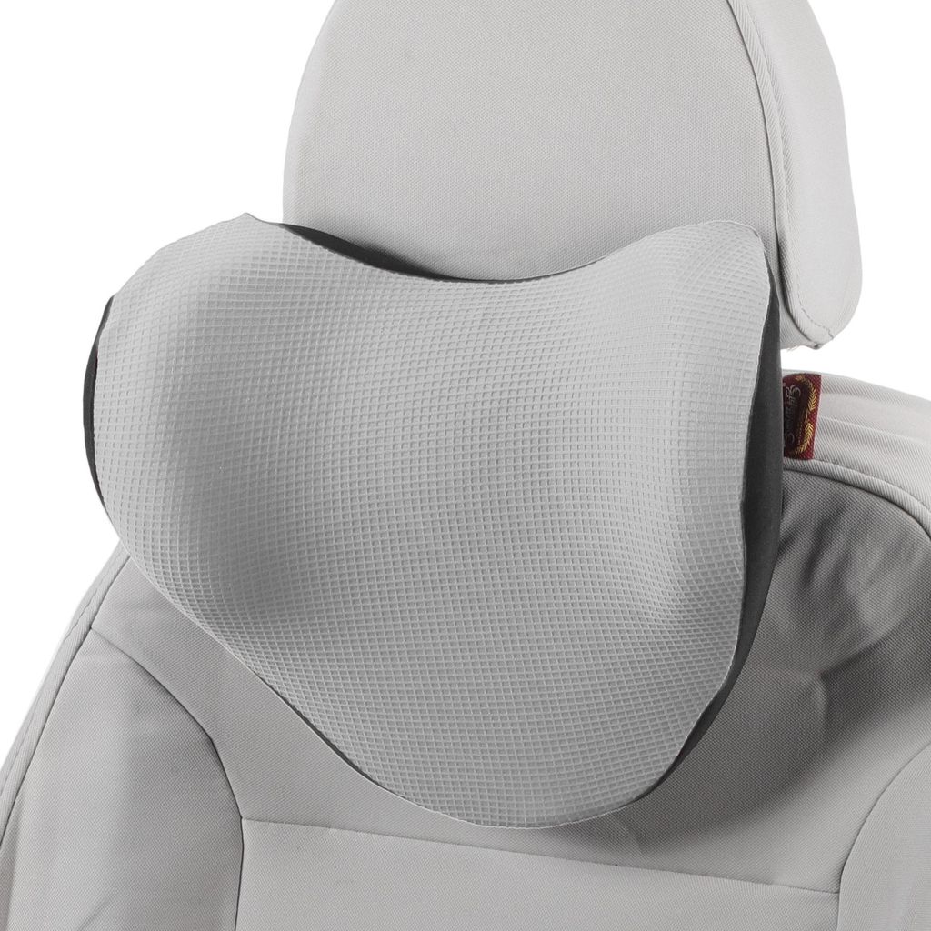 Auto Kopfstützenkissen Ergonomisches Bequemes Nackenkissen Nackenstützkissen Polyester, Memory Foam Verstellbare Breite Grau 1 Stück für Autofa...
