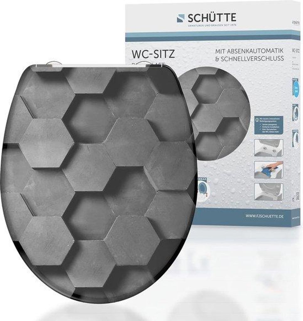 Duroplast Toilettensitz O-Form Absenkautomatik Schnellentnahme WC-Montagezubehör universell