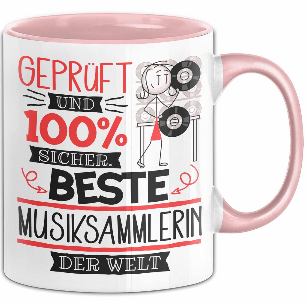 Beste Musiksammlerin Der Welt Tasse Geschenk für Eine Musiksammlerin Und Sicher Geschenkidee Geburtstag Weihnachten (Rosa)