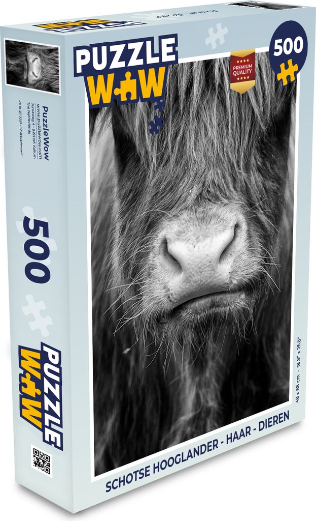 MuchoWow Puzzle 500 Teile Schottischer Highlander - Haare - Tiere - 500 Teile - Kinder - Selberbauen - Puzzlespiele