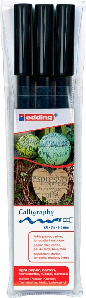 Edding 125, 3 szt., Czarny, Końcówka stożkowa, 2 mm, 5 mm, Zdjęcie produktu 