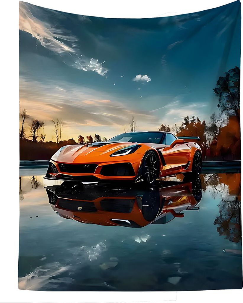 Warme Mikroplüschdecke 130x150 cm - Orange Corvette
