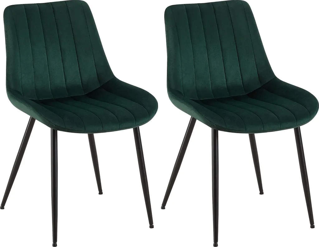 CLP Set di 2 sedie Rahden in velluto con struttura nera, giallo - 8