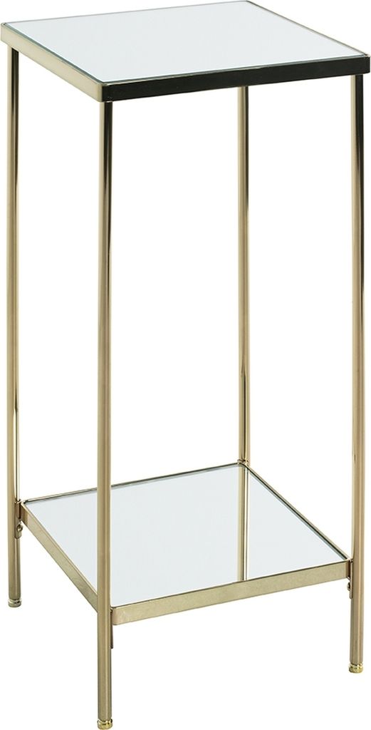 Blumentisch >52188< in vermessingt, Metall, Spiegel 5 mm - 28x66x28cm (BxHxT)