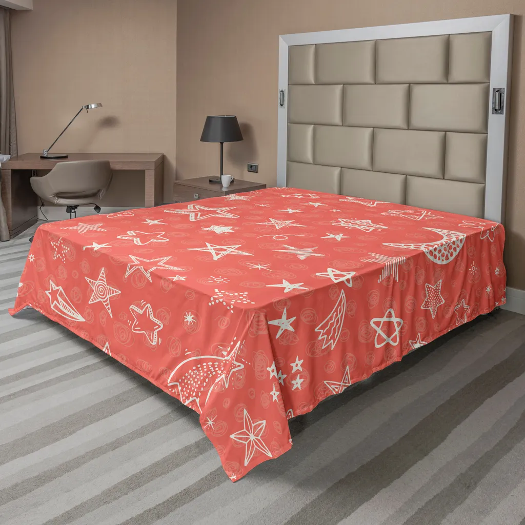 Drap de lit supérieur décoratif motif constellation pour grand lit double