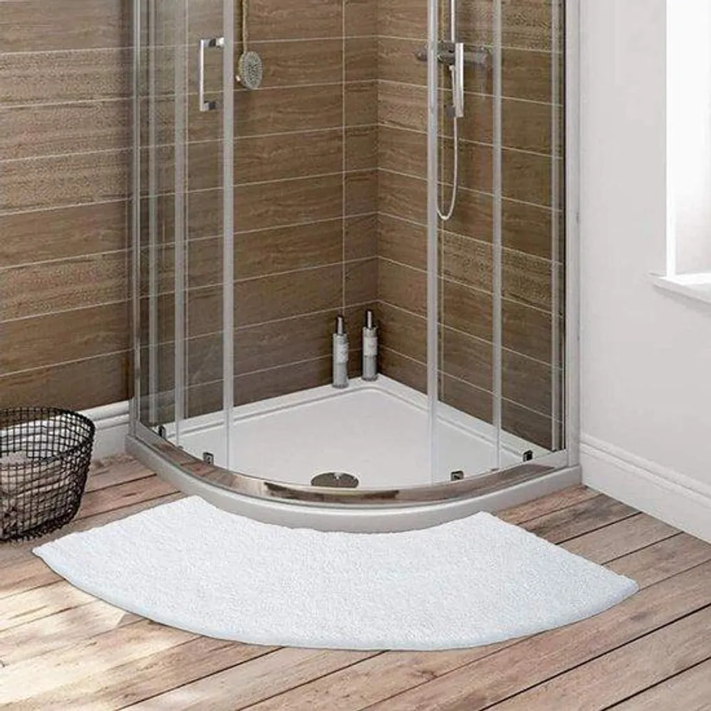 Tapis de douche d'angle antidérapant en microfibre douce - Gris 50x50cm