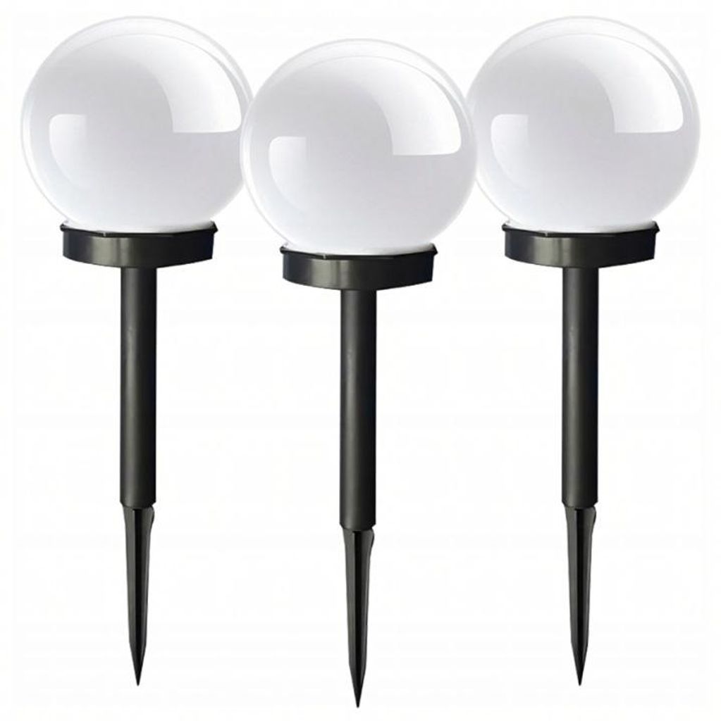 Solar-Gartenlampen-LED-Girlande mit dekorativen Kugeln, 3-teilig