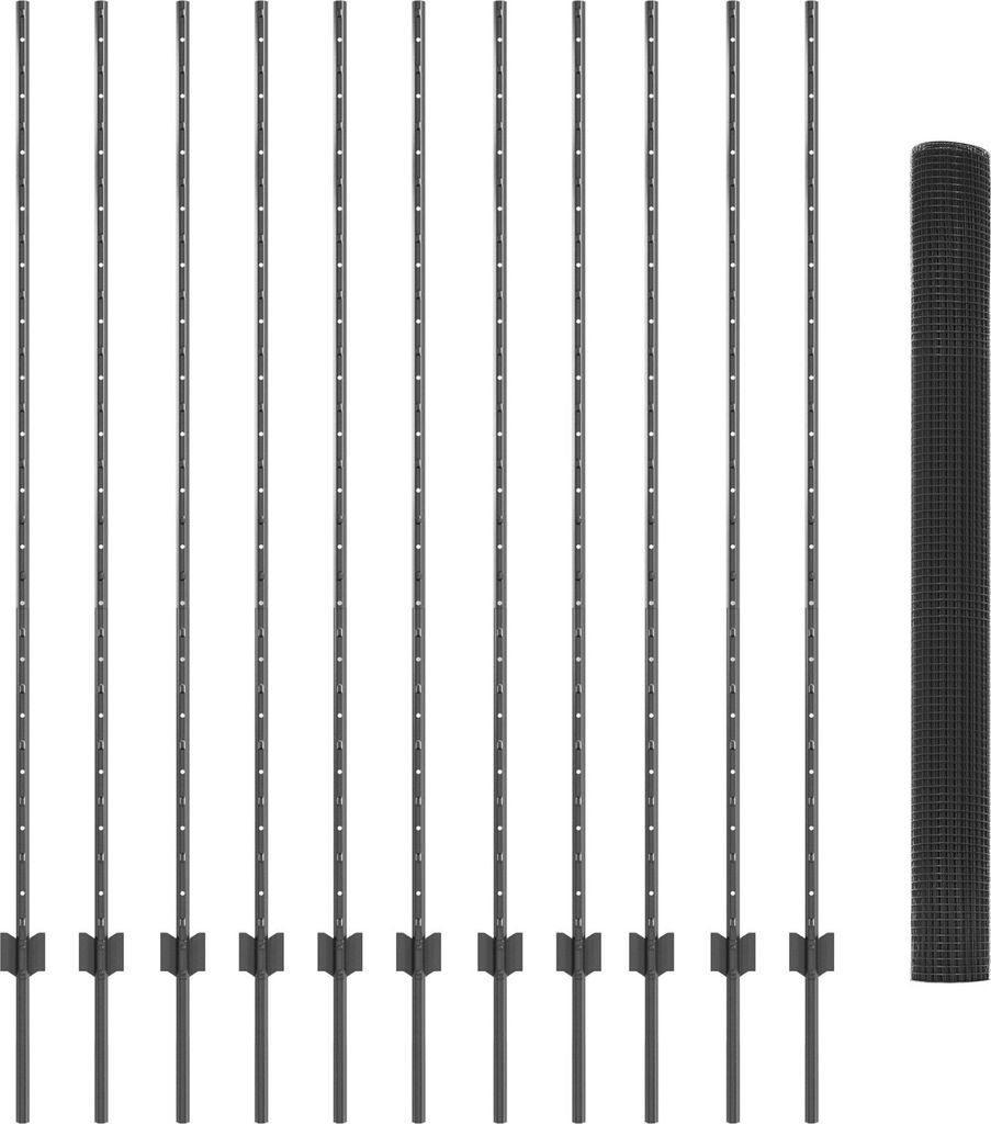 Möbel Geschweißter Drahtzaun mit 22 U-Posten Grau 1.6x25 m Stahl - Zaunzubehör 3336613