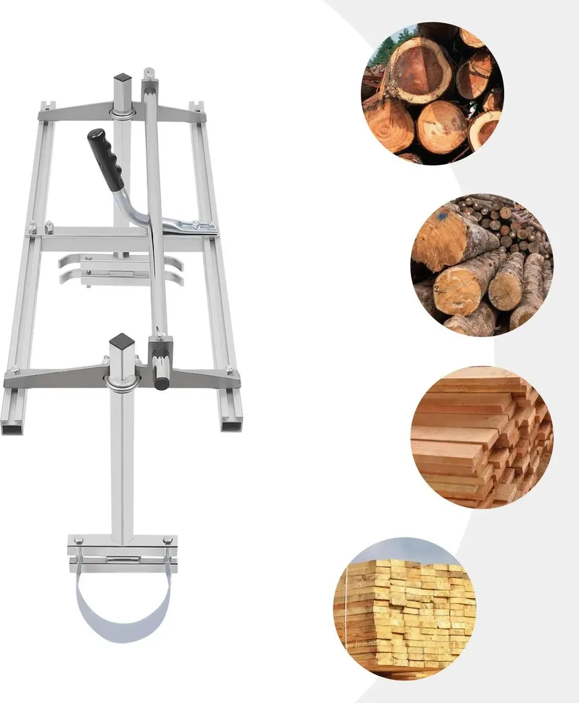 Guide de Tronçonneuse Largeur 91 cm en Argent pour Sciage de Planches Pro