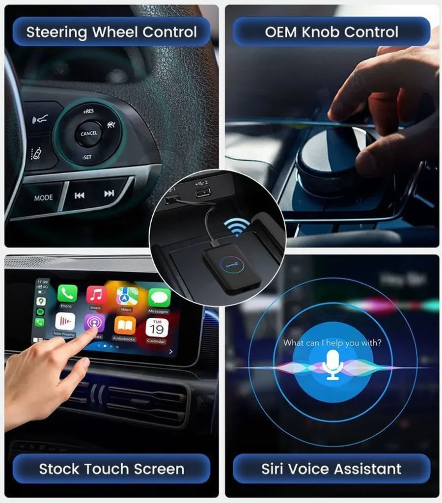 Solution Sans Fil Carlinkit TBOX LITE S pour Android Auto et CarPlay - 12