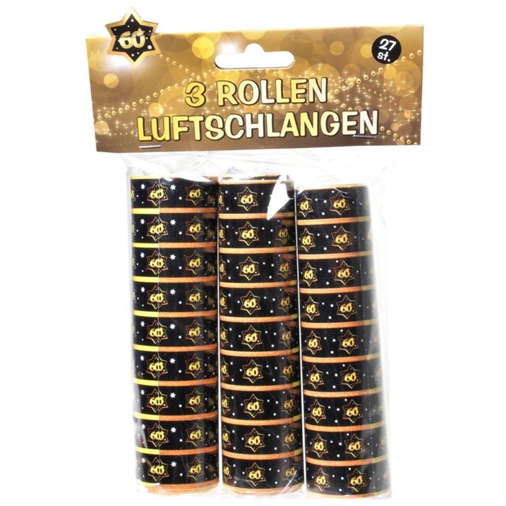 3 rotoli di festoni per il 60° compleanno, nero/oro, 9 Immagine del prodotto 