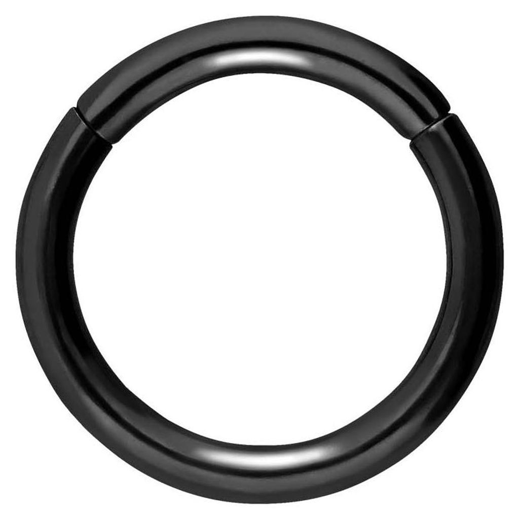Ohrpiercing, Nasenpiercing, Septum Piercing Titan Segmentring Clicker Schwarz Innendurchmesser: 16mm + Stabstärke: 2,5mm