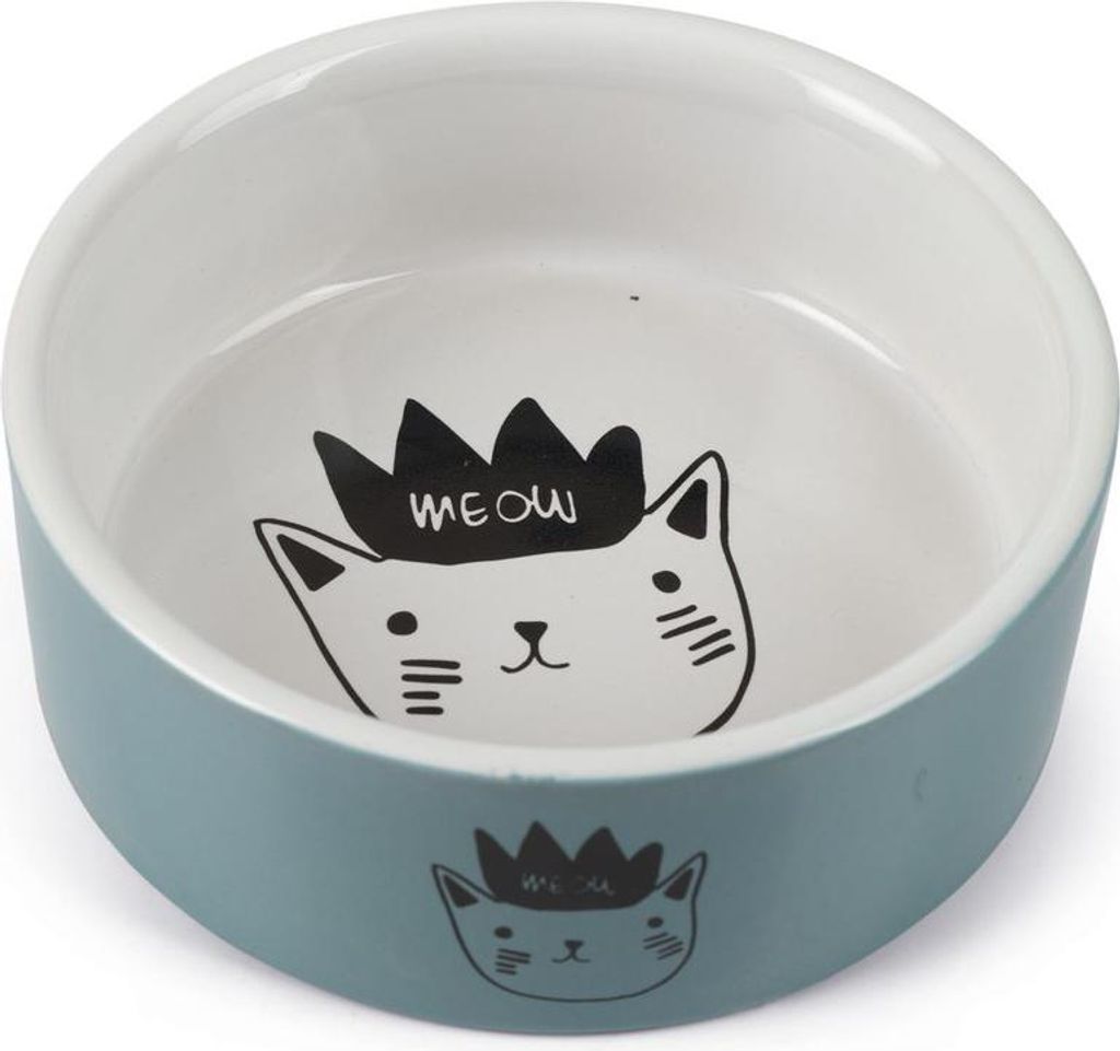 Beeztees Eek - Katzennapf - Keramik - blau - 11,5x11,5x4 cm
