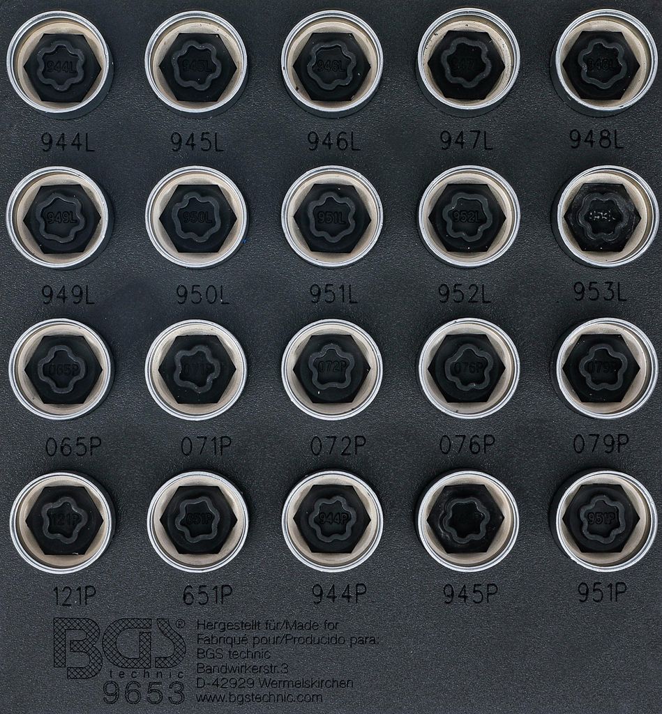 BGS technic Tool Tray 1/6: Rim Lock Socket Set for Volvo, 2633 mm, 2,63 kg