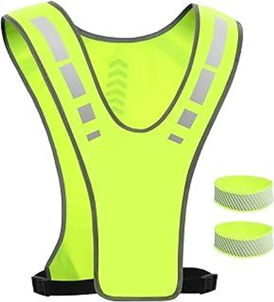 flintronic 1PCS Gilet da corsa, gilet riflettente da ciclismo, gilet riflettente da corsa, gilet riflettente di sicurezza, per donna, uomo e bambino, per jogging, ciclismo, per donna e uomo, traspirante, leggero