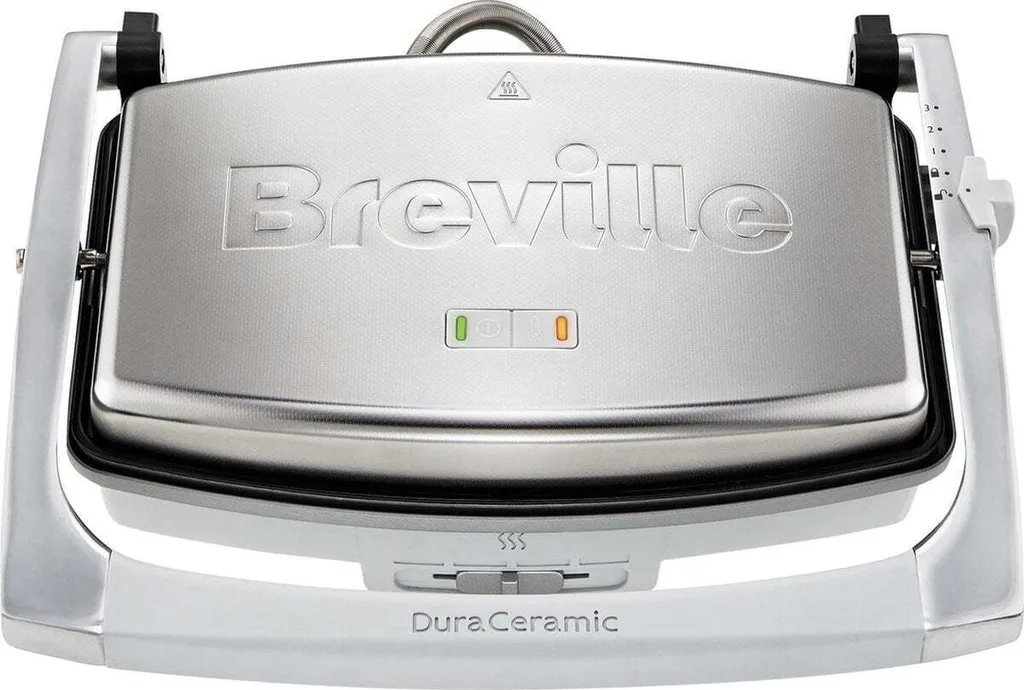 Appareil à Panini et Gril de contact Breville DuraCeramic Argent