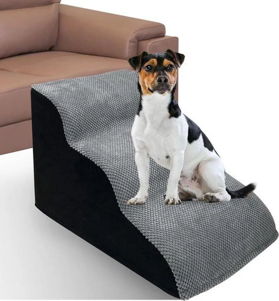 Rampe d'accès chien et chat 3 marches mousse haute densité déhoussable